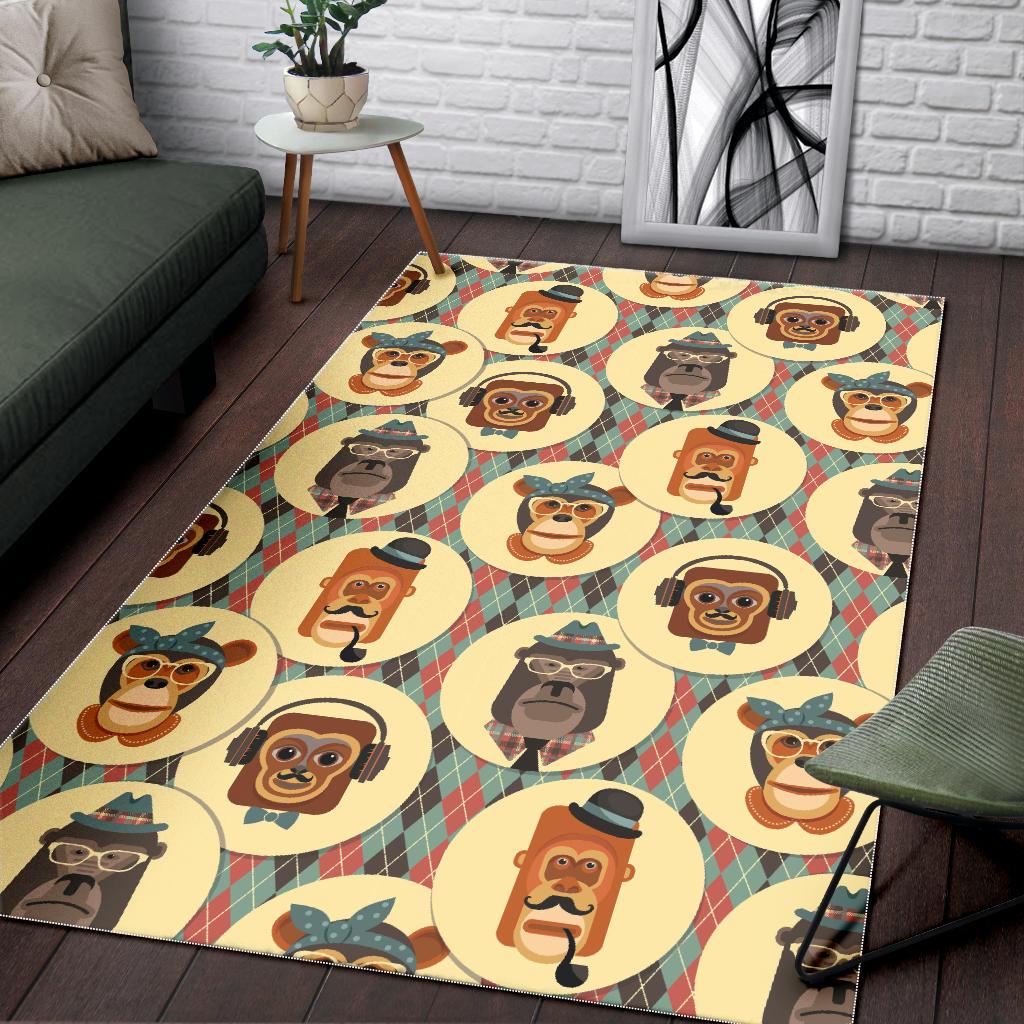 Monkey Pattern Area Rug