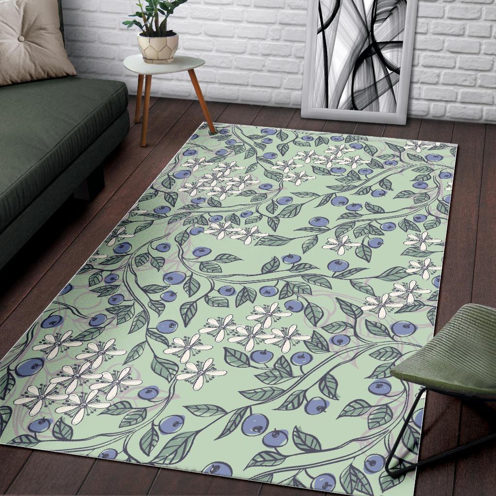 hand drawn blueberry pattern Area Rug