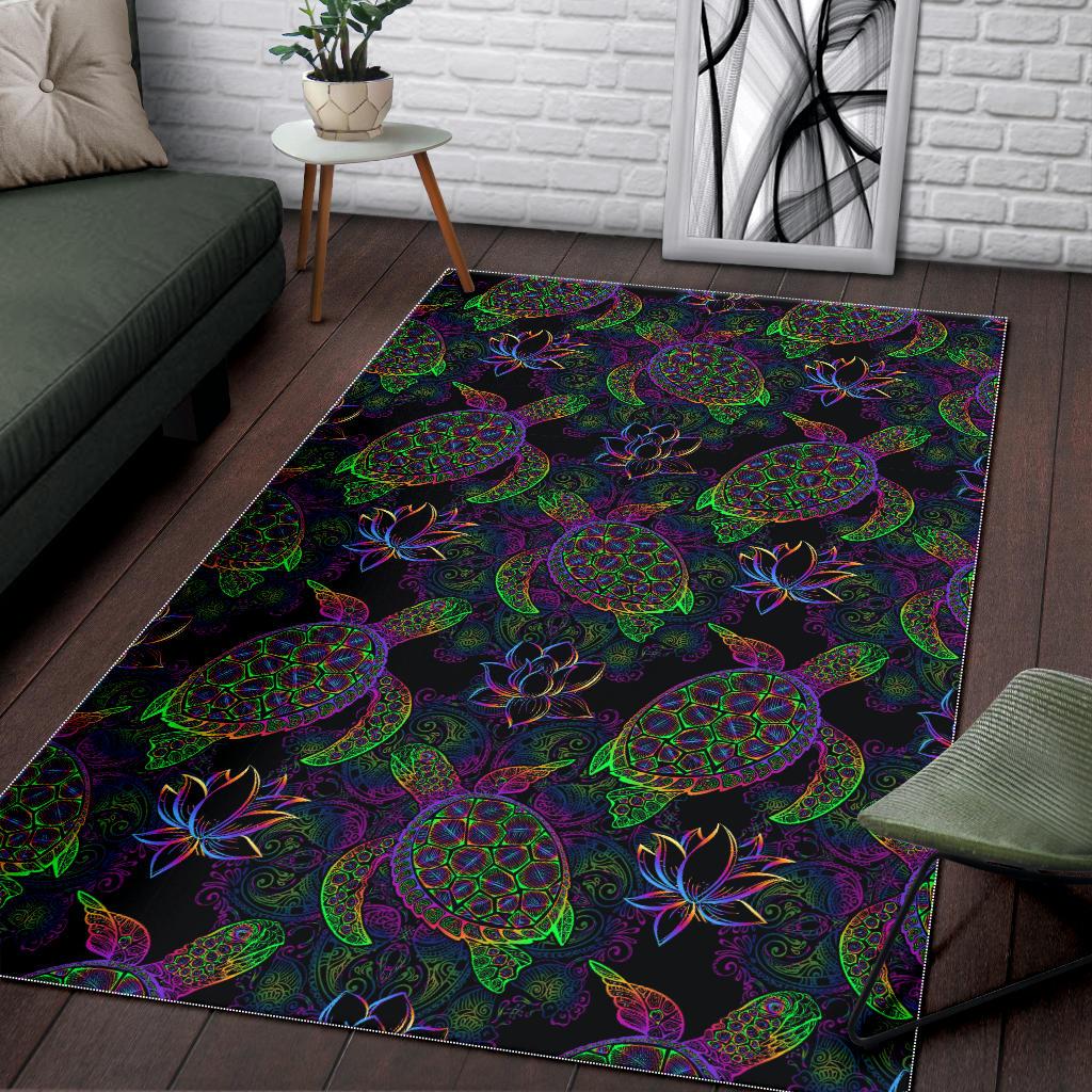 Sea Turtle Pattern Area Rug