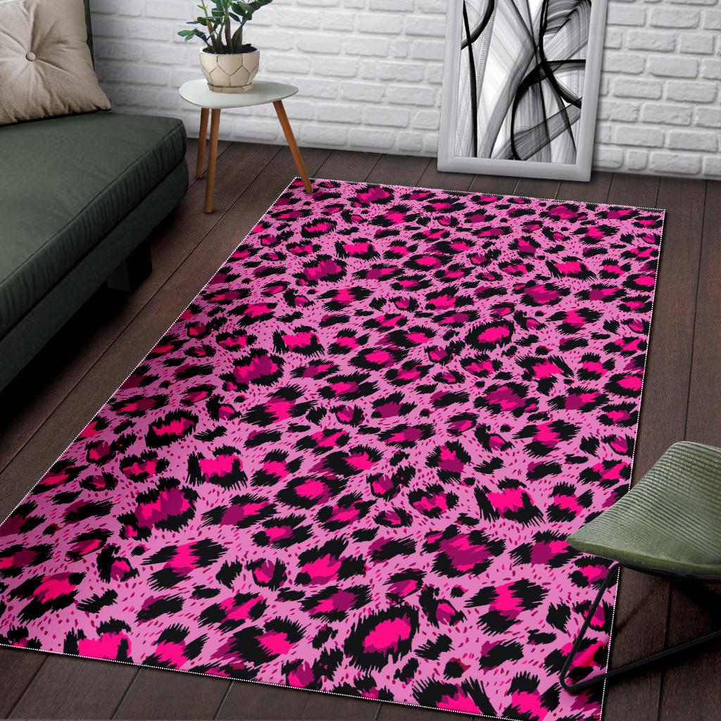 Pink Leopard Skin texture Pattern Area Rug