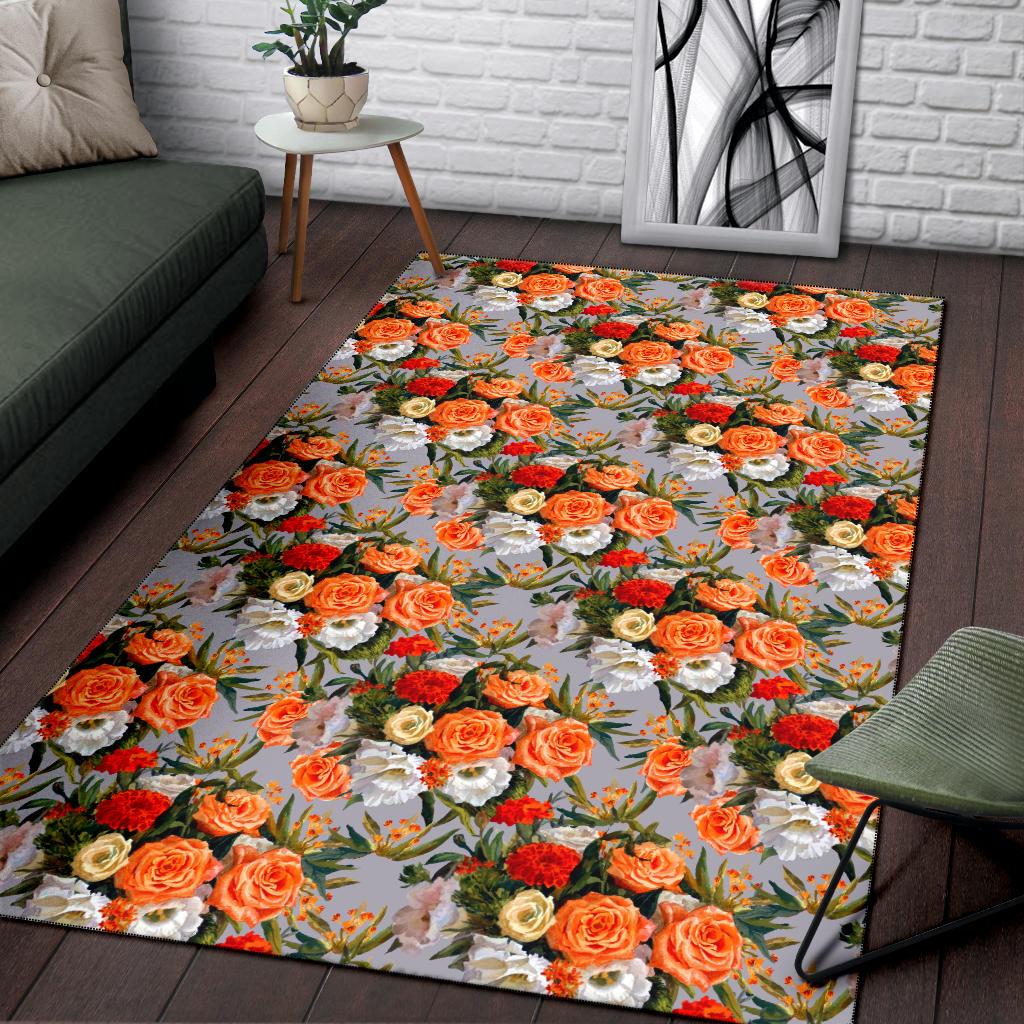 Lisianthus Pattern Print Design LT04 Area Rugs