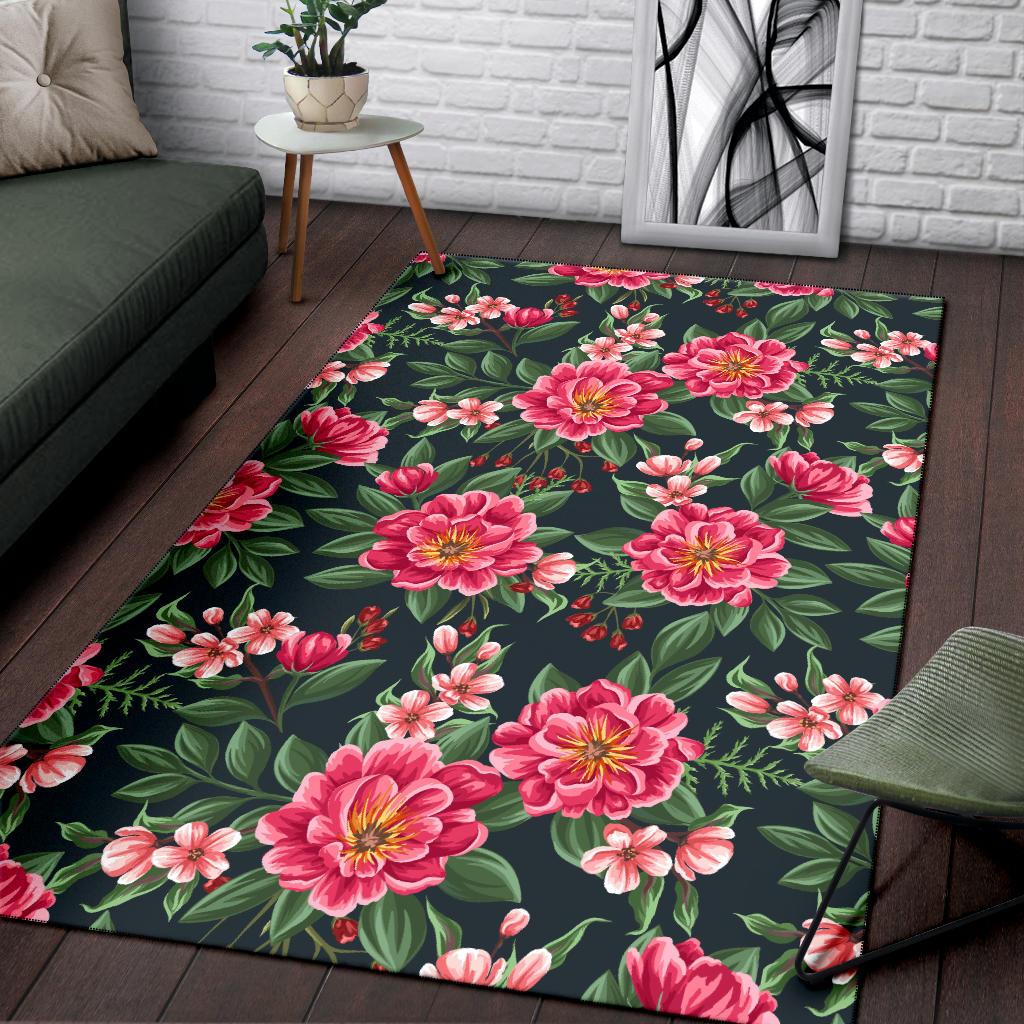 Summer Floral Pattern Print Design SF06 Area Rugs
