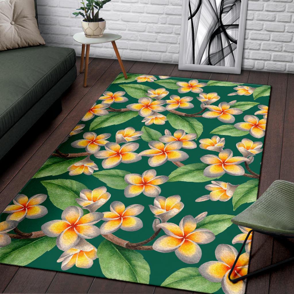 Plumeria Pattern Print Design PM07 Area Rugs
