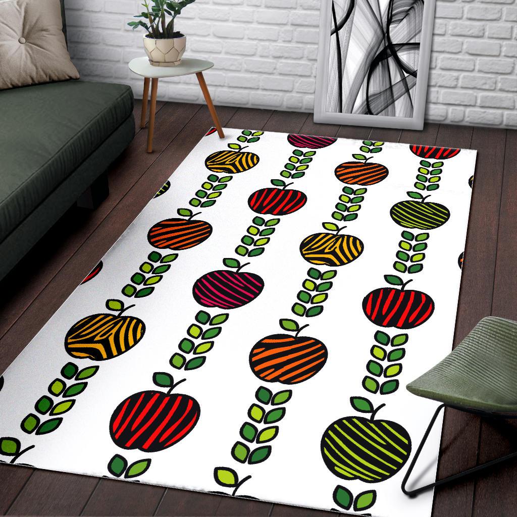 colorful apples leave zebra stripe Area Rug