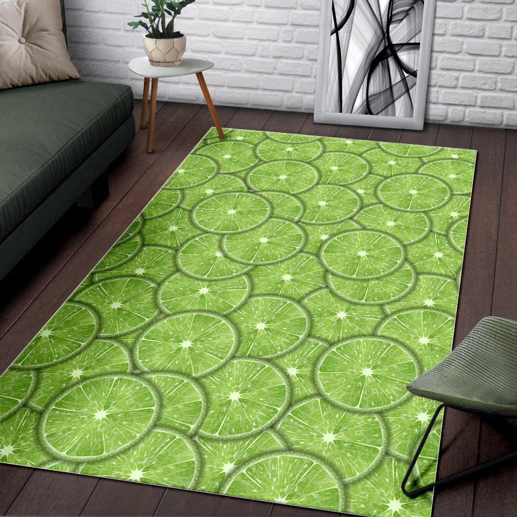 Slices of Lime pattern Area Rug