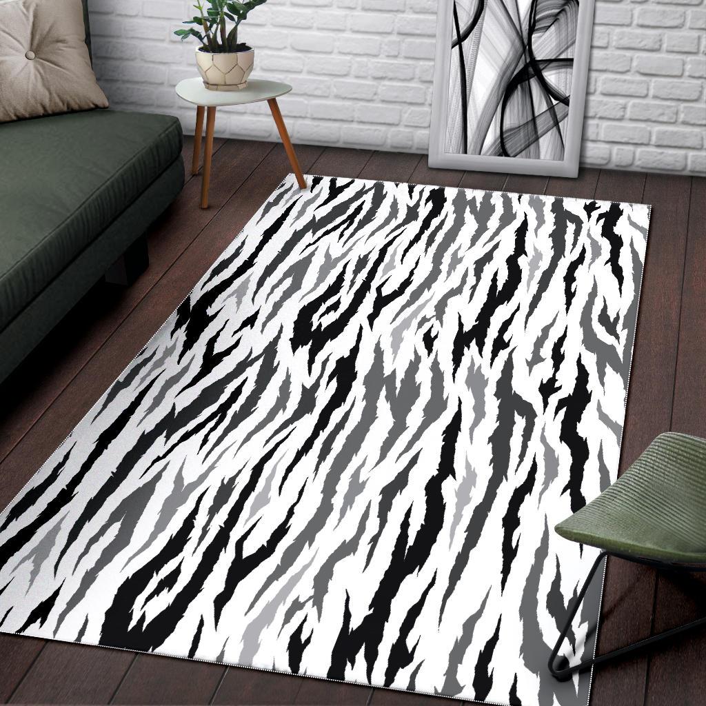 Gray Bengal Tiger Pattern Area Rug