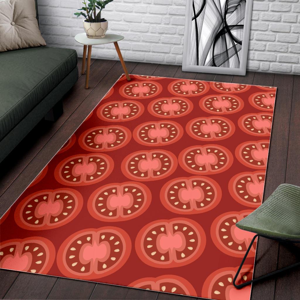 Sliced Tomato Pattern Area Rug