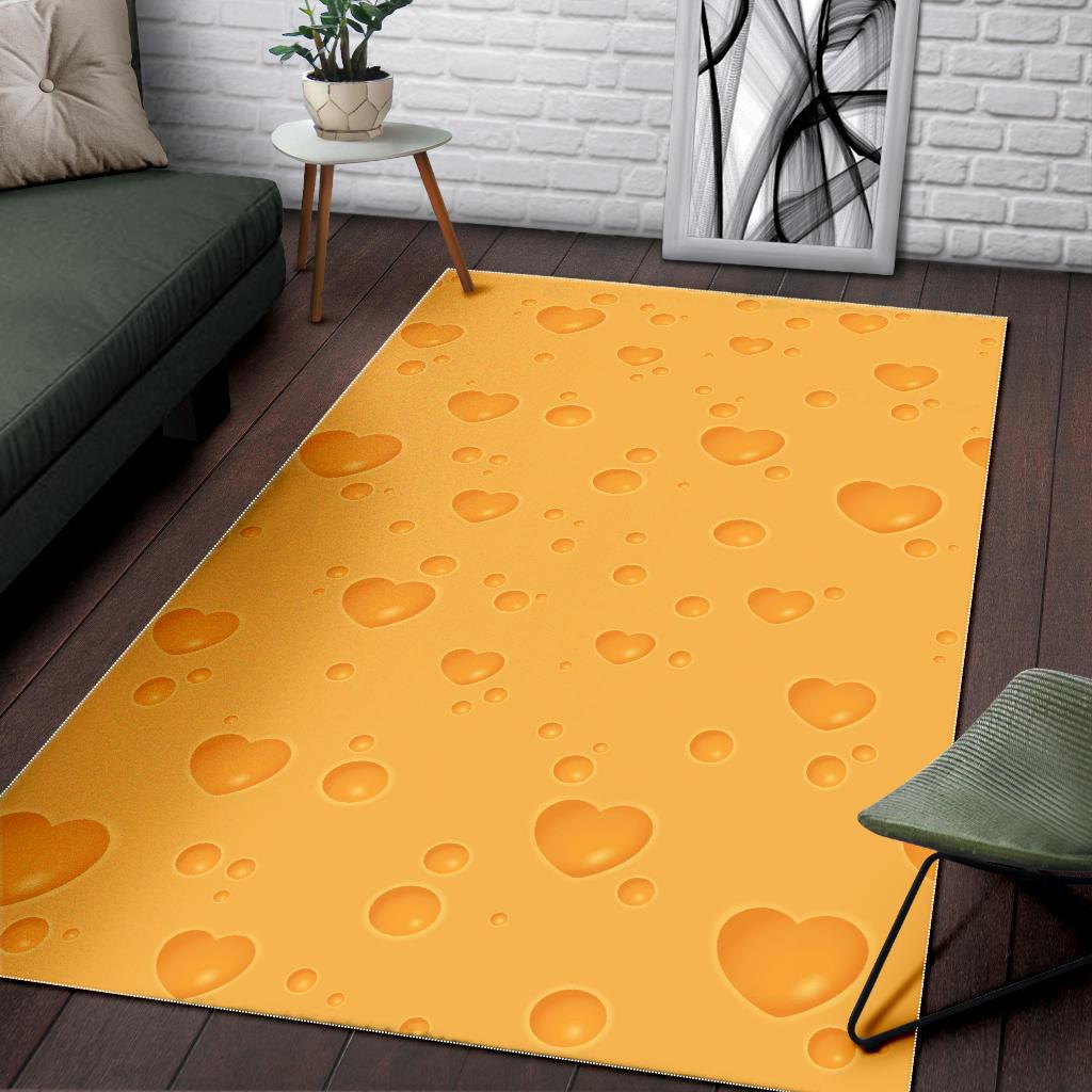 Cheese Heart Texture Pattern Area Rug
