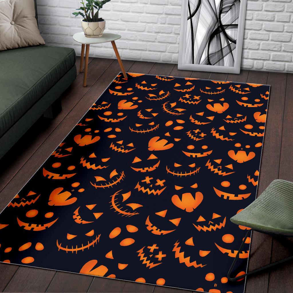 Halloween pattern Pumpkin background Area Rug