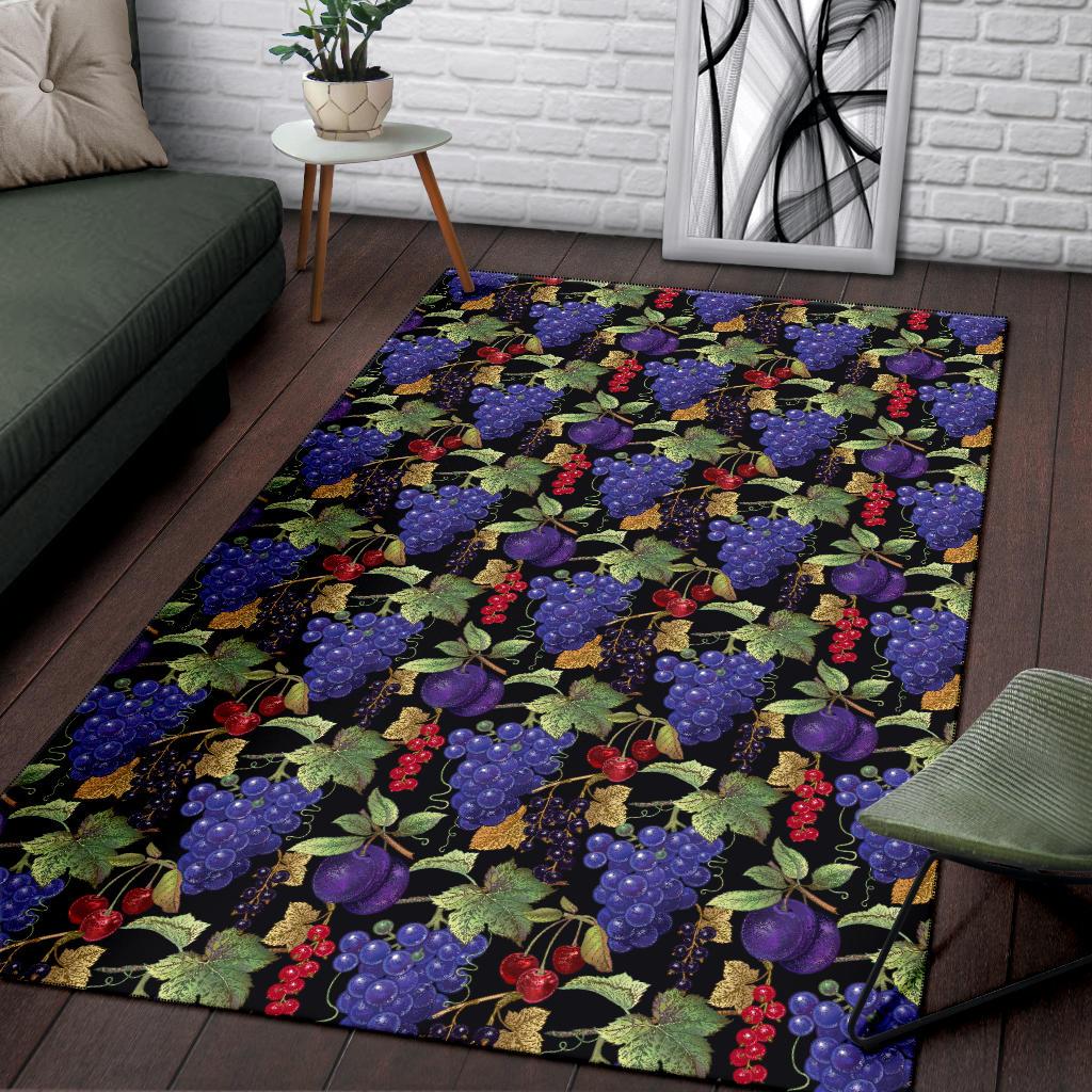 Grape Pattern Print Design GP05 Area Rugs