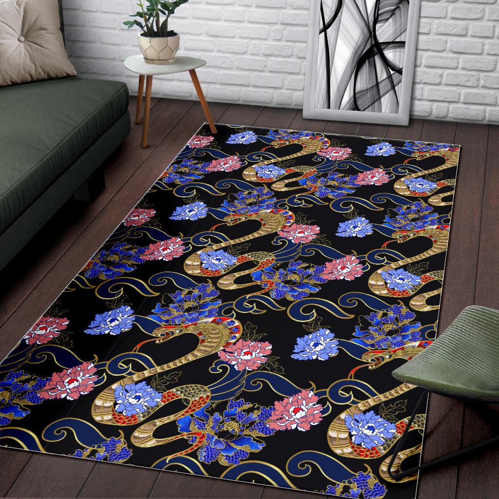 Snake Flower Pattern Area Rug