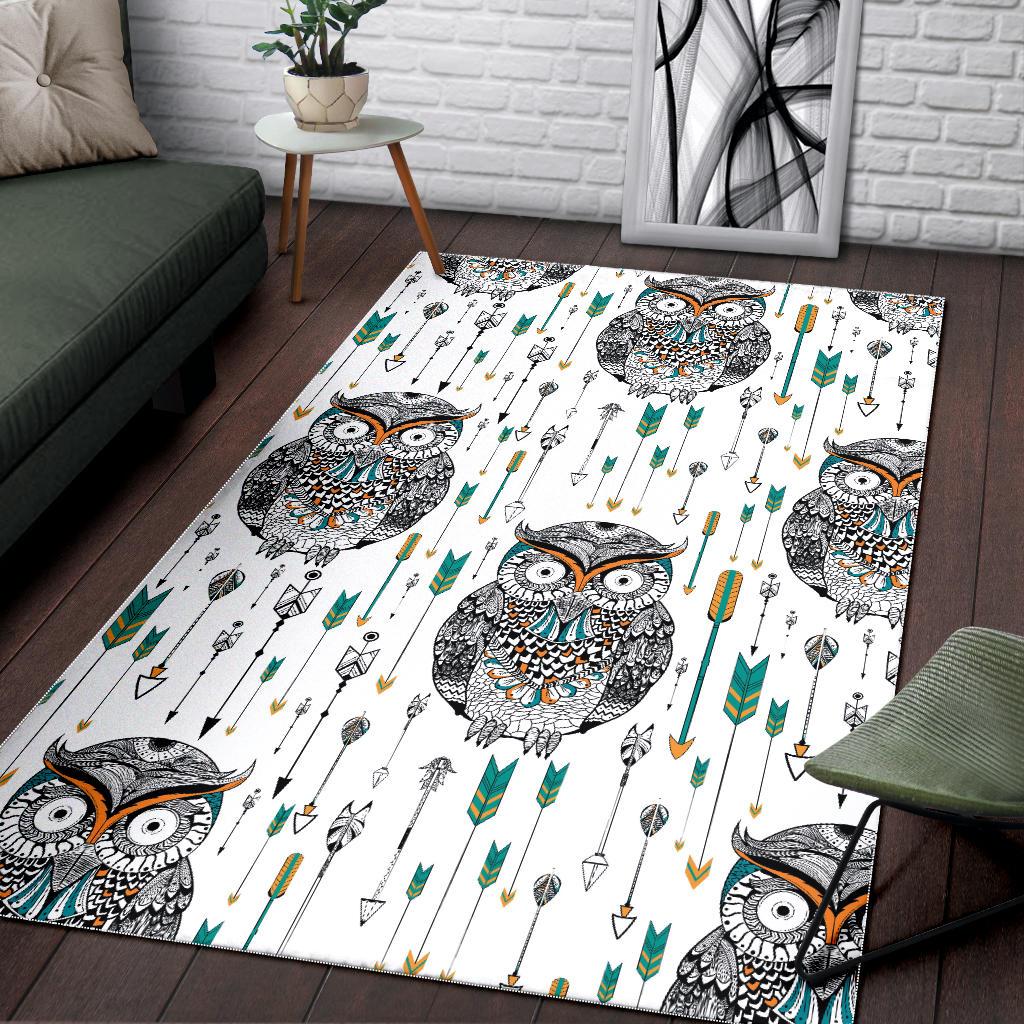 Owl Arrow Pattern Area Rug