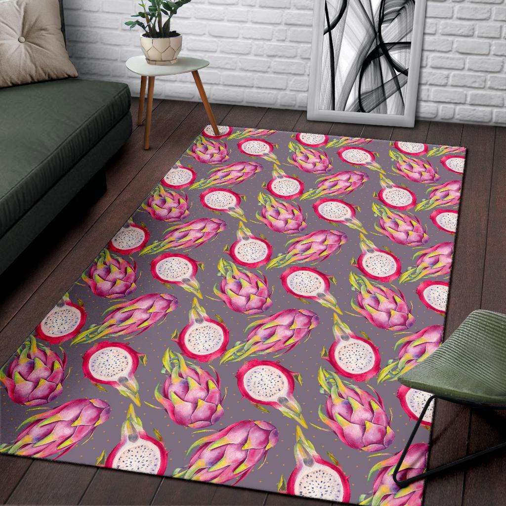 Dragonfruit Pattern Print Design DF03 Area Rugs