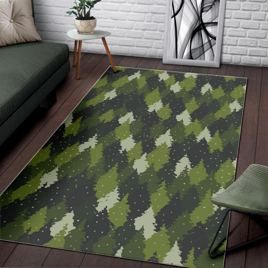 Christmas Tree Camo Pattern Area Rug