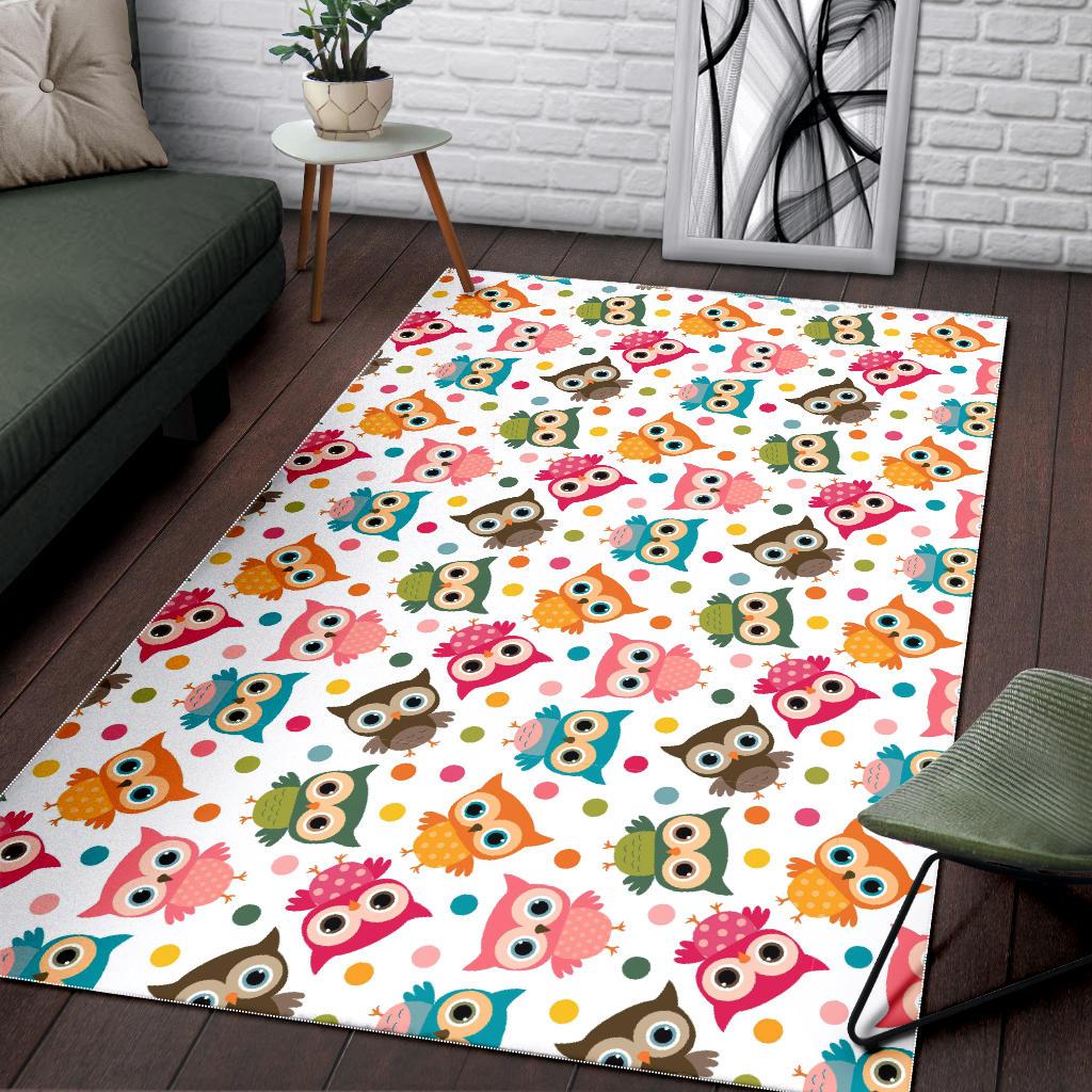 Color cute owl pattern Area Rug