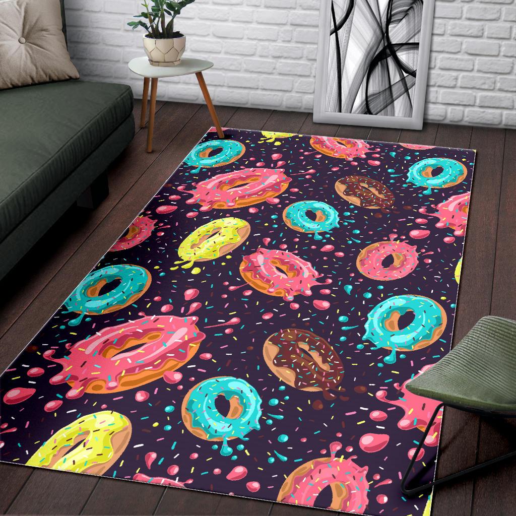 Colorful donut glaze pattern Area Rug