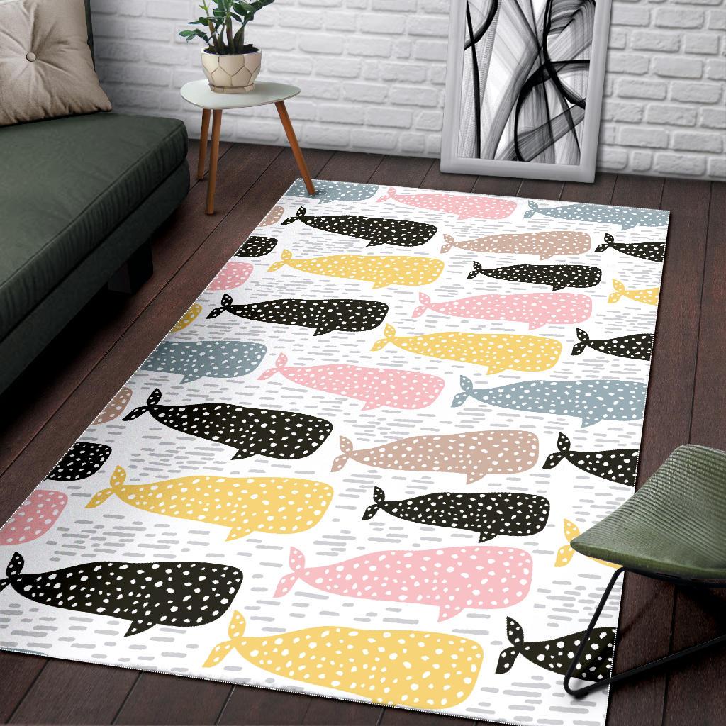 Whale dot pattern Area Rug