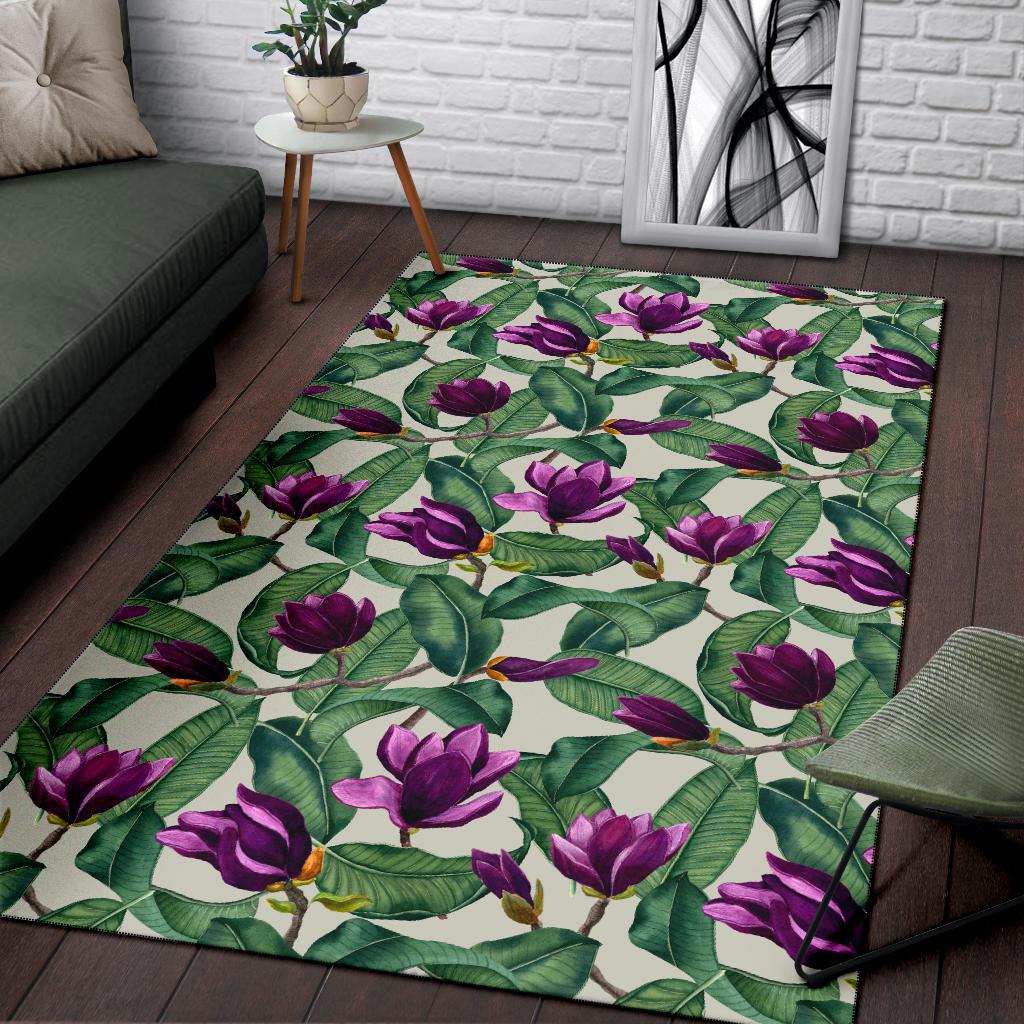 Magnolia Pattern Print Design MAG07 Area Rugs