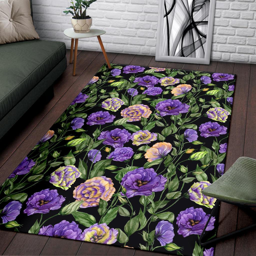 Lisianthus Pattern Print Design LT02 Area Rugs