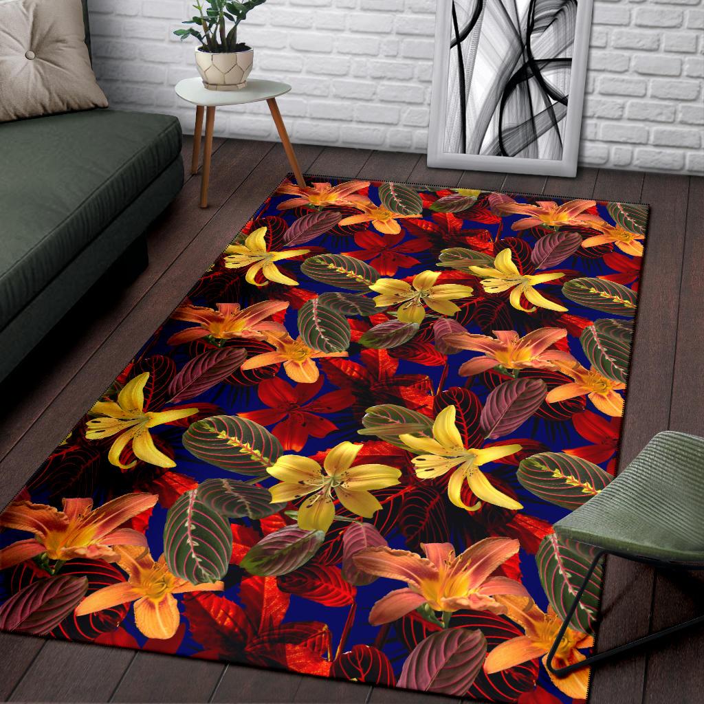 Lily Pattern Print Design LY014 Area Rugs