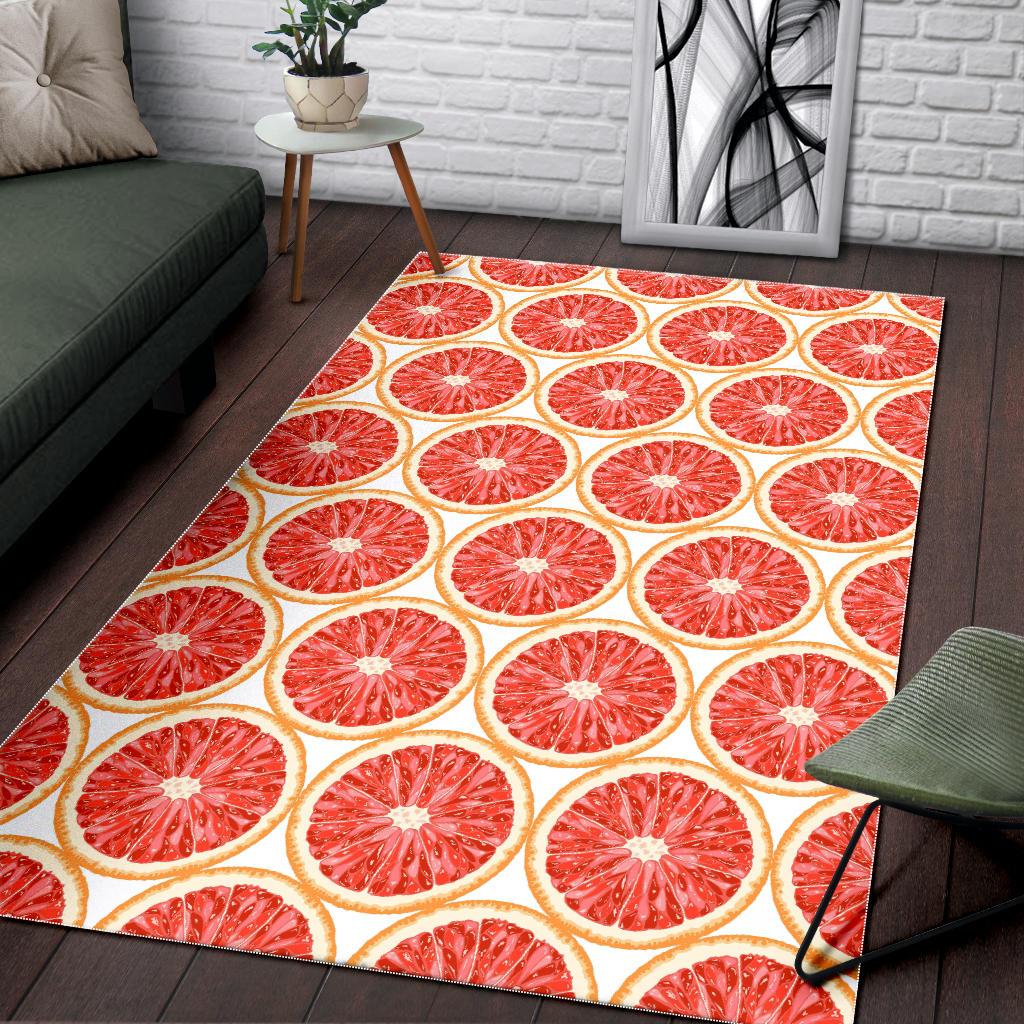 Sliced Grapefruit Pattern Area Rug