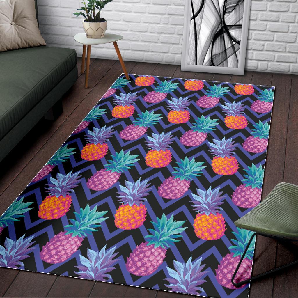 Pineapples pattern zigzag background Area Rug