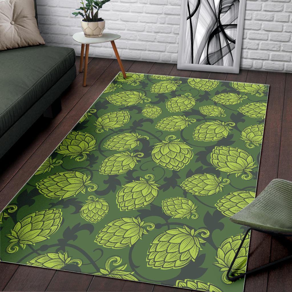 Hop patternn Hop cone background Area Rug