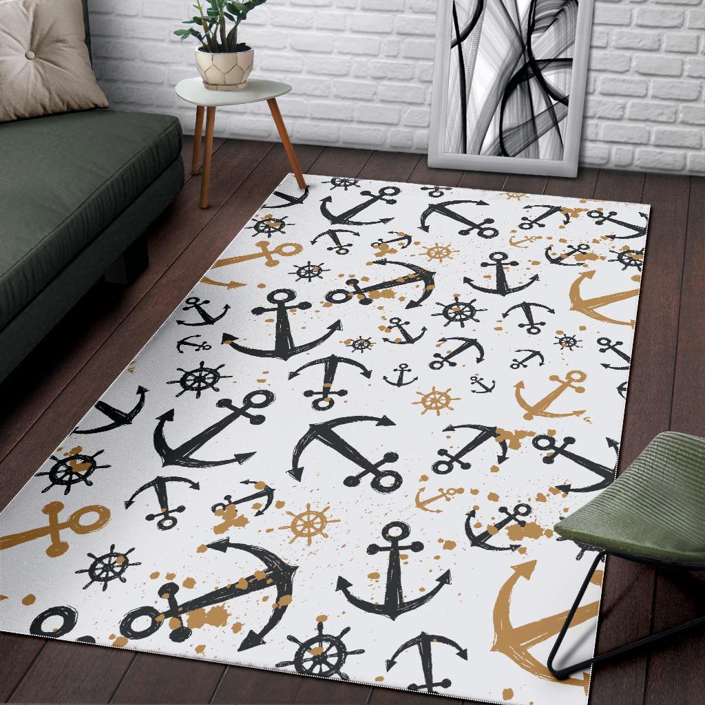 Anchors Rudders pattern Area Rug