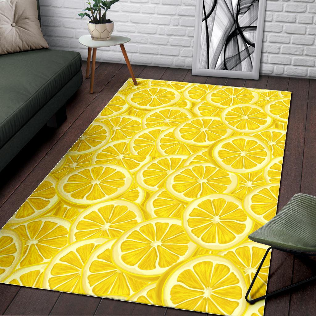 Sliced Lemon Pattern Area Rug