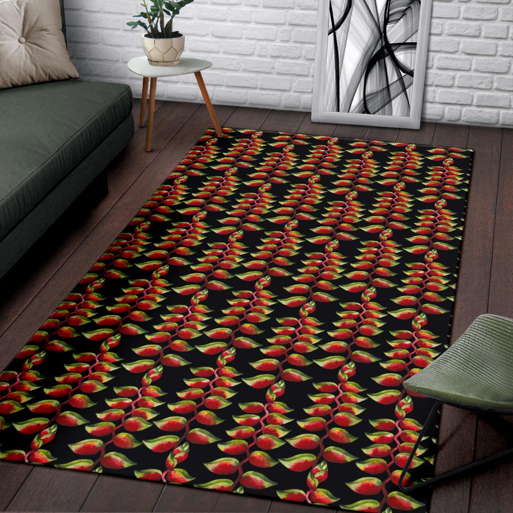 Heliconia Pattern Print Design HL05 Area Rugs