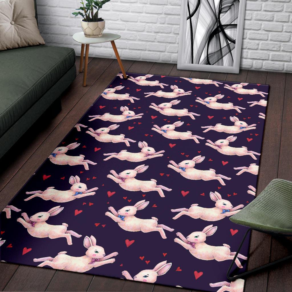 Rabbit Pattern Print Design RB016 Area Rugs