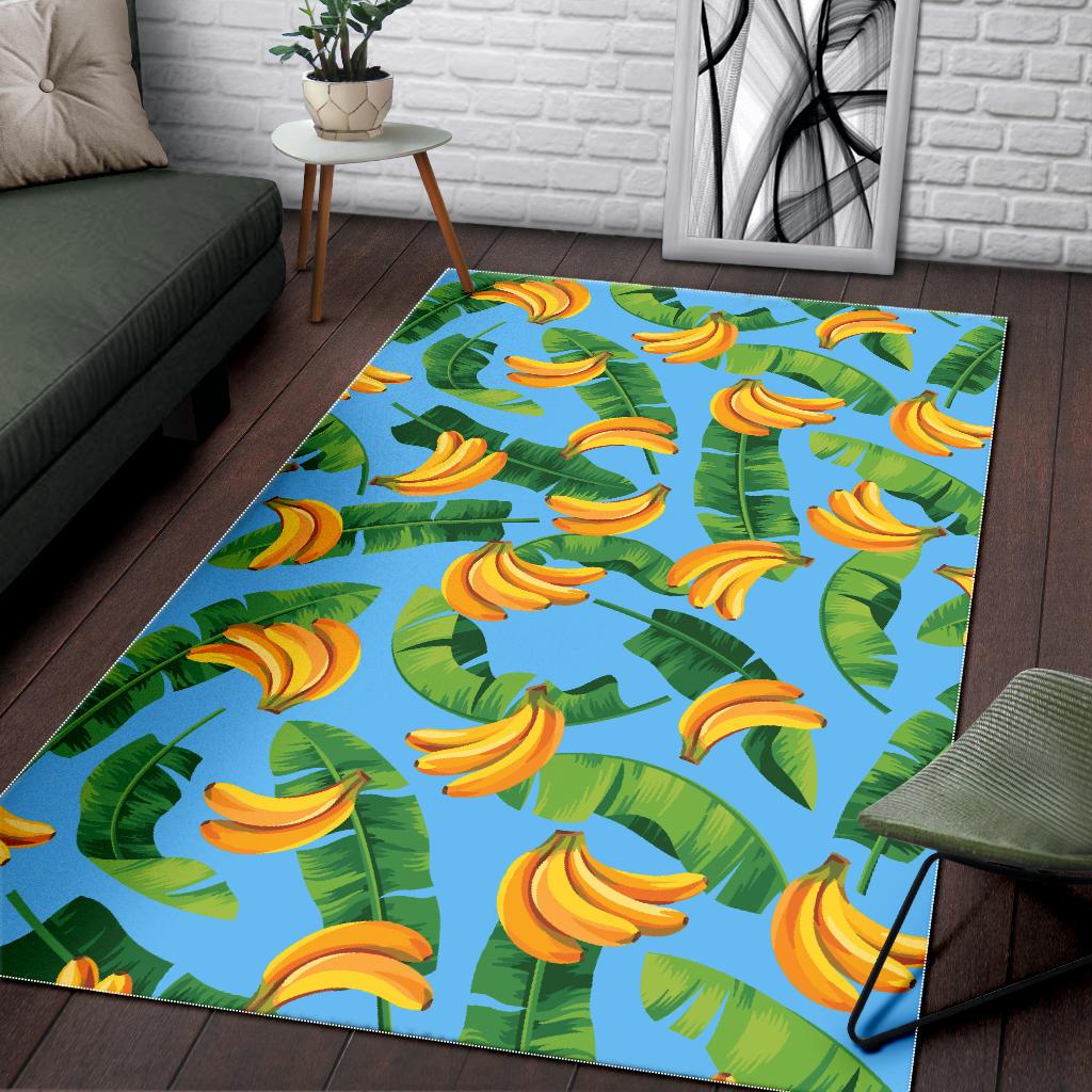 banana leaves banana design pattern Area Rug