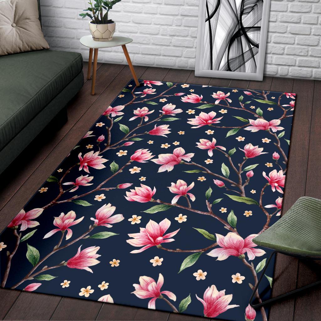 Magnolia Pattern Print Design MAG09 Area Rugs
