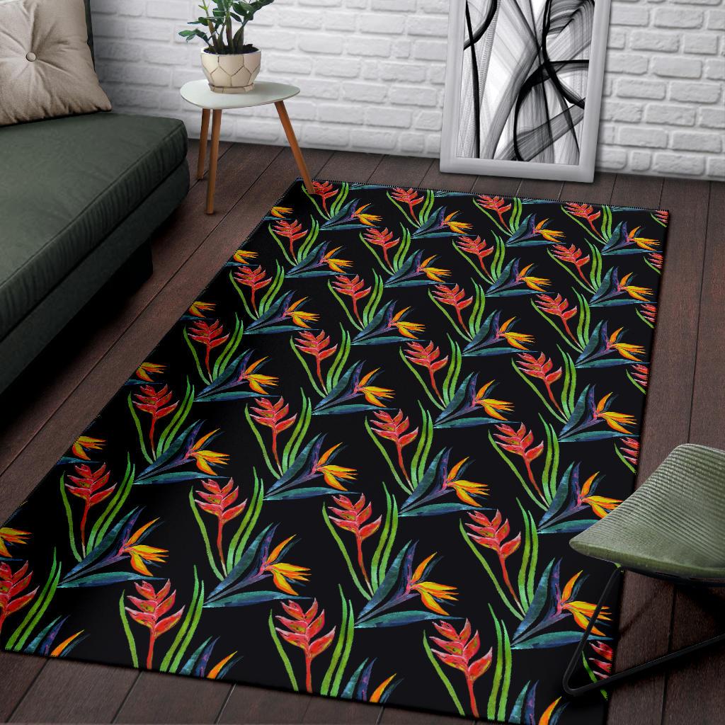 Heliconia Pattern Print Design HL04 Area Rugs
