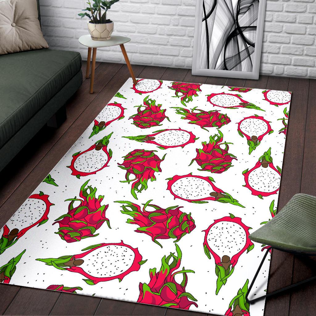 dragon fruits white background Area Rug