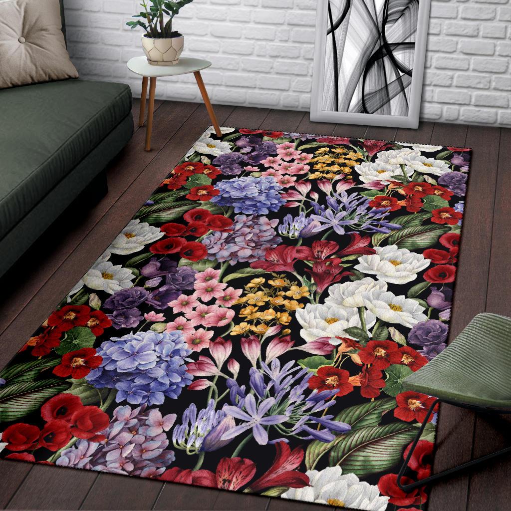 Summer Floral Pattern Print Design SF04 Area Rugs