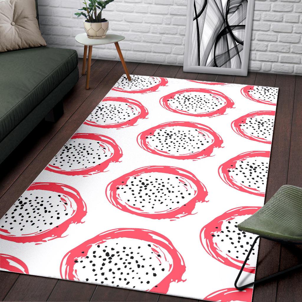 Hand drawn dragon fruit Area Rug