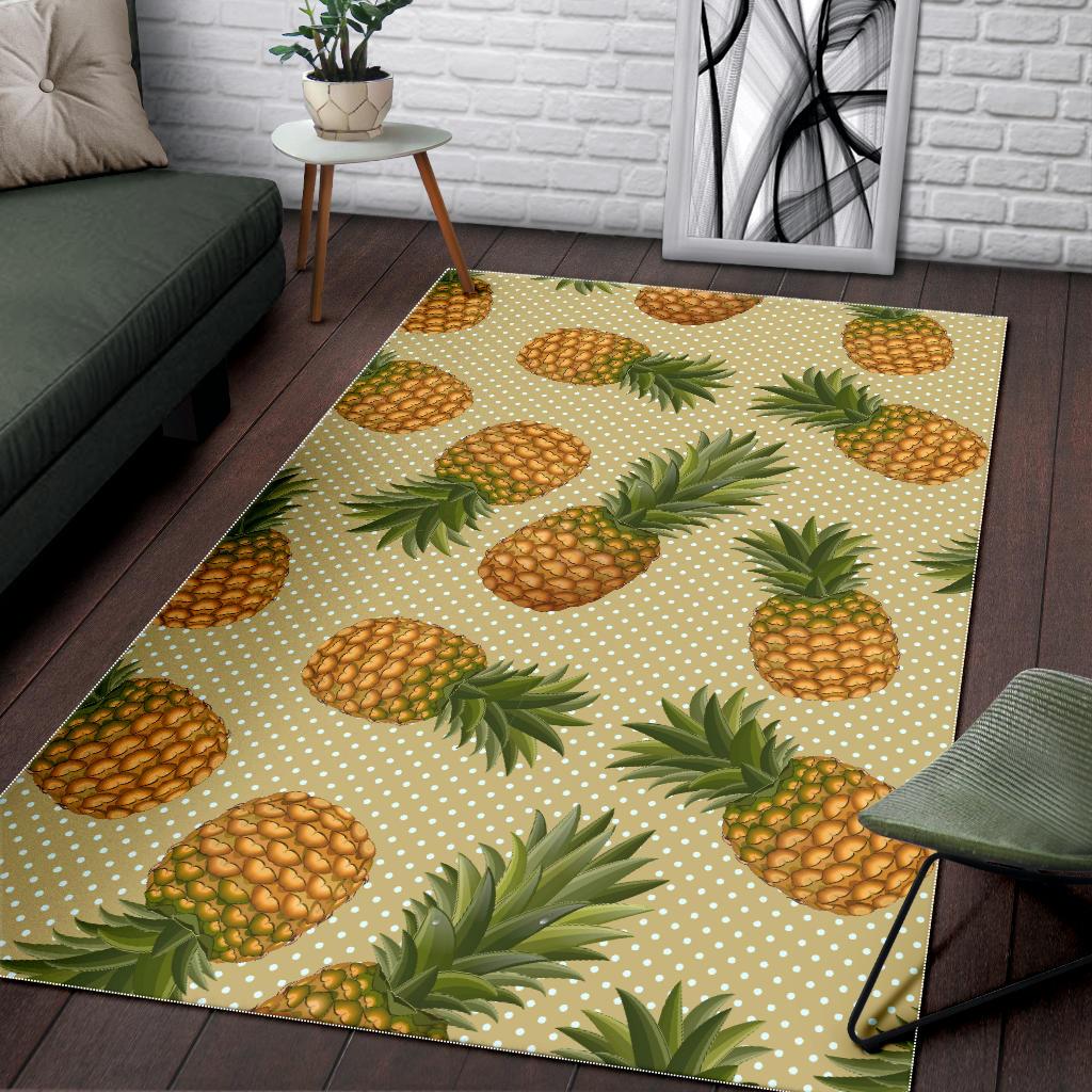 Pineapple Pattern Pokka Dot Background Area Rug