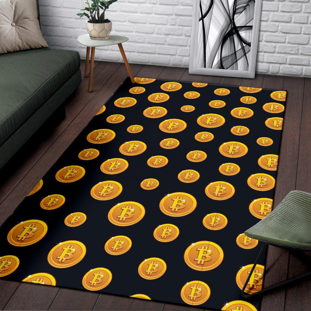 Bitcoin Pattern Print Design DO04 Area Rugs