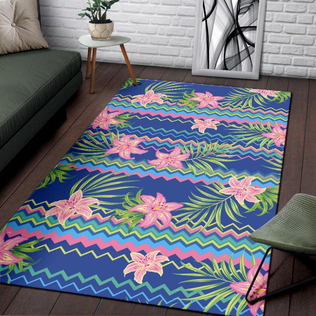 Lily Pattern Print Design LY015 Area Rugs