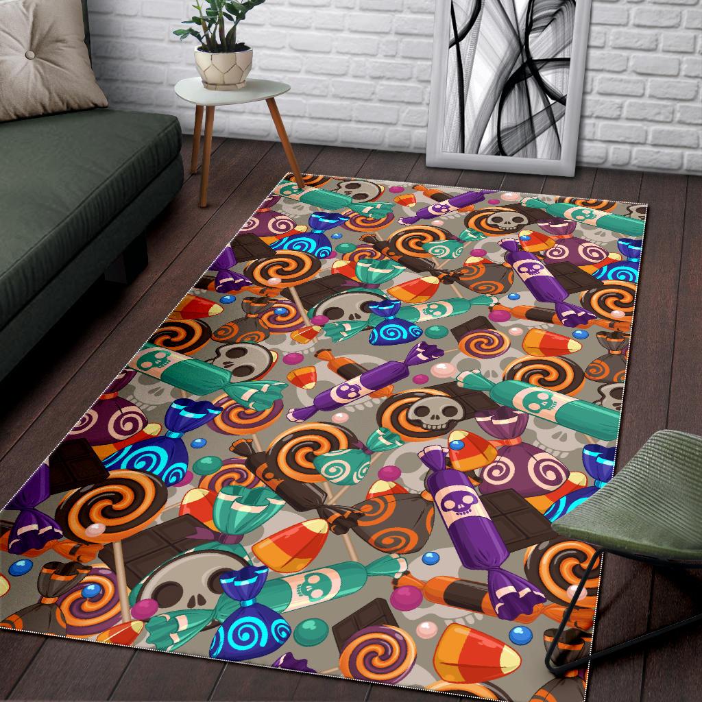 Halloween Candy Pattern Area Rug