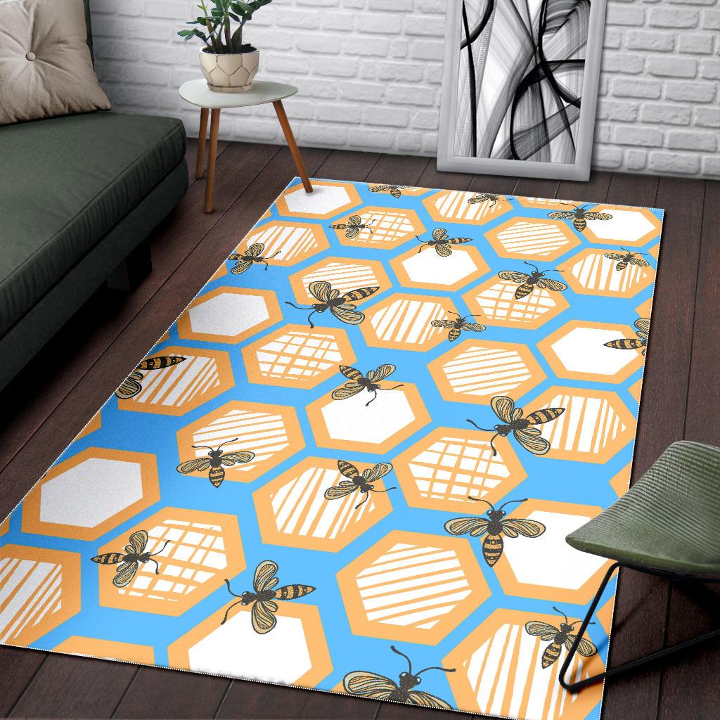 Bee honeycomb pattern Area Rug
