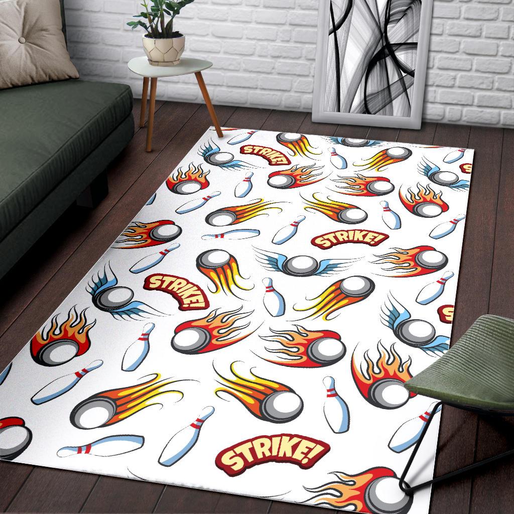 Bowling Strike Pattern Area Rug