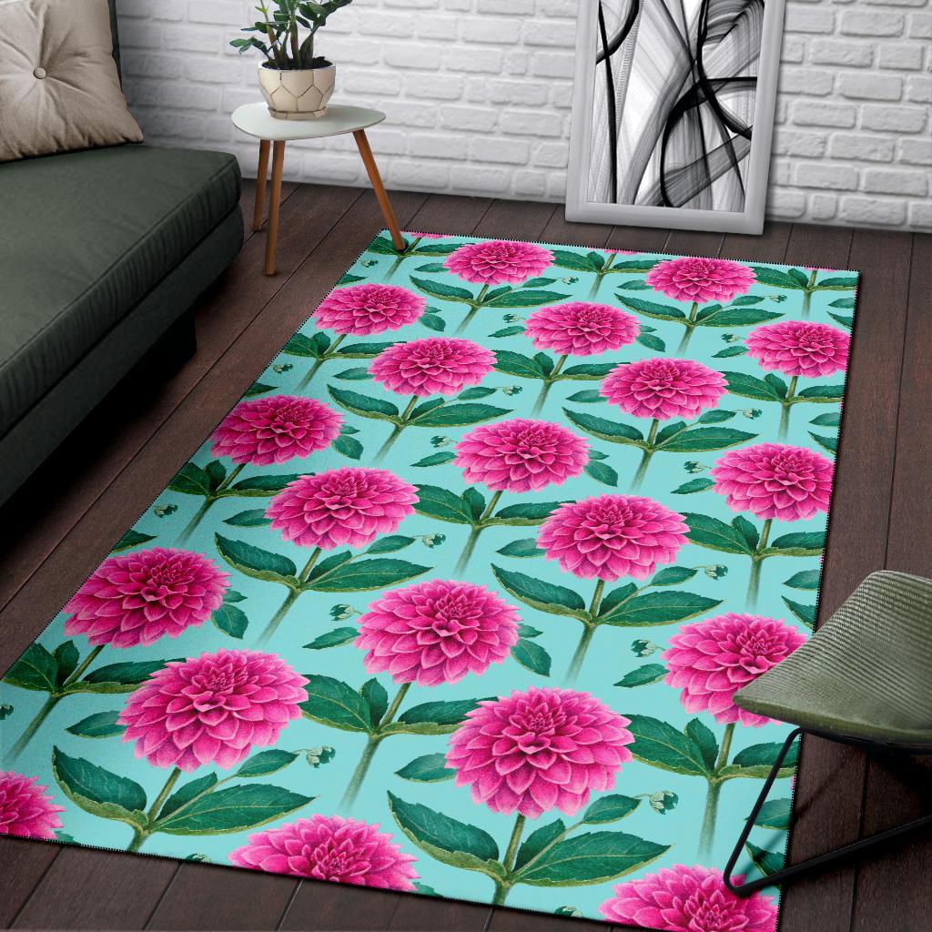 Dahlia Pattern Print Design DH08 Area Rugs
