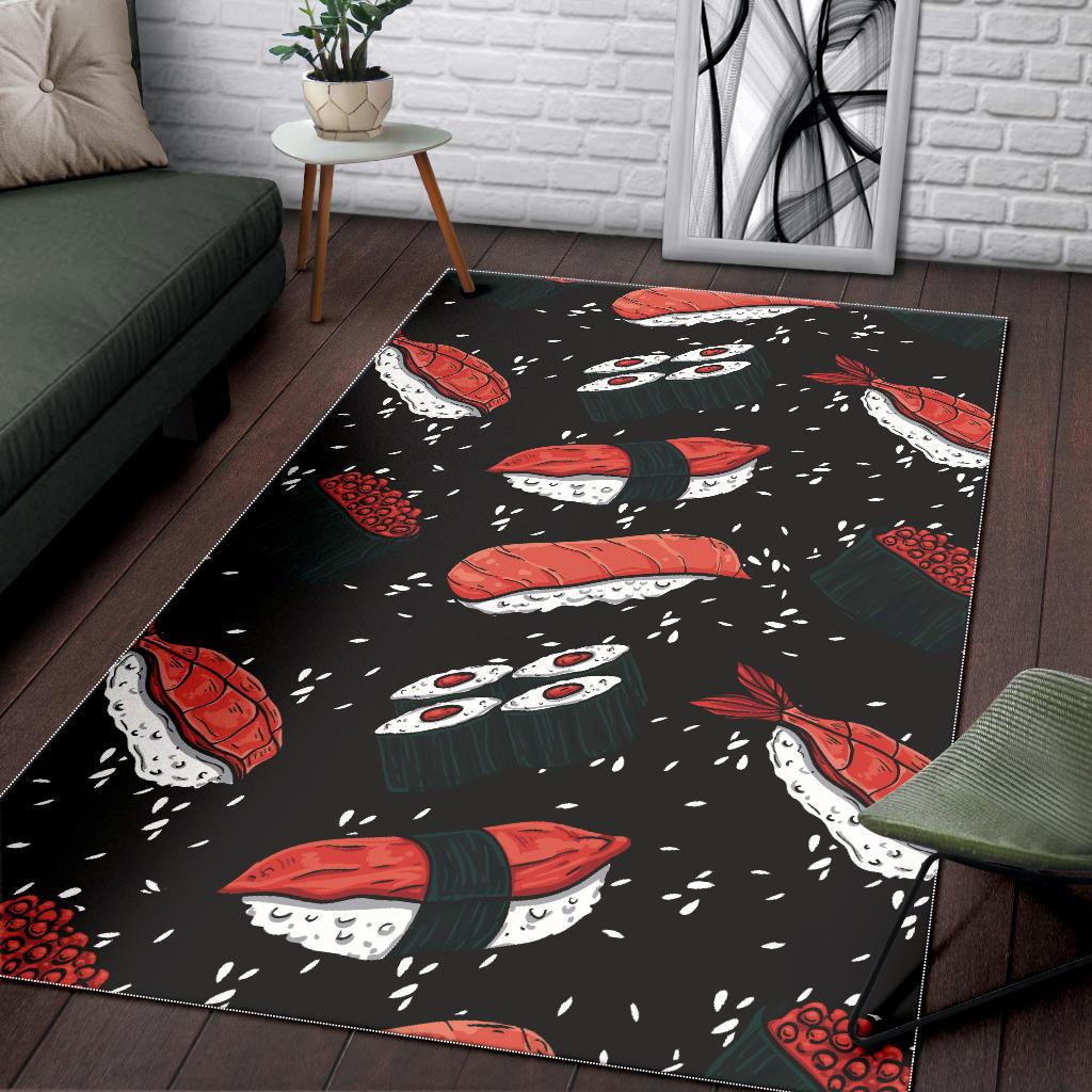Sushi Theme Pattern Area Rug