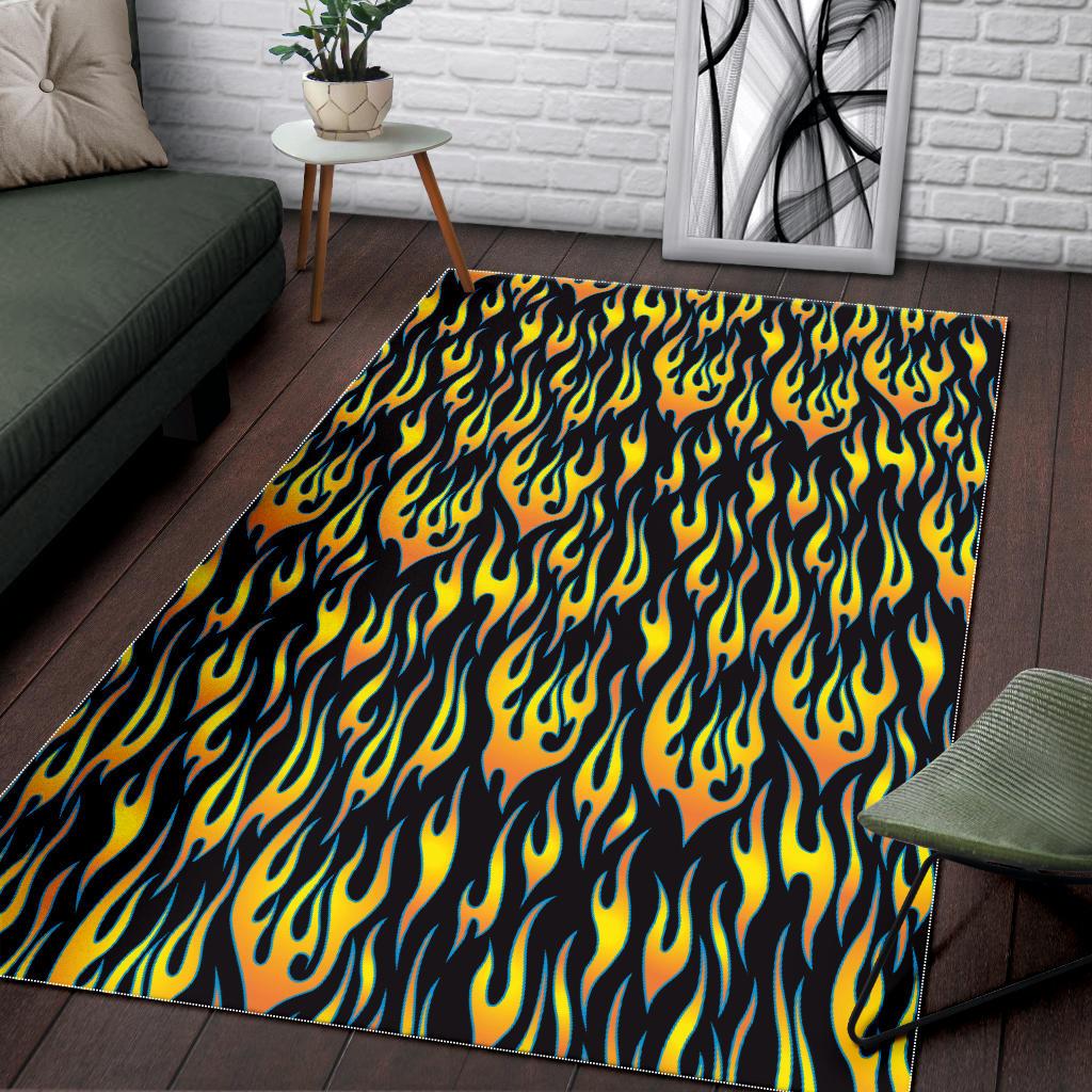 Flame Fire Pattern Background Area Rug