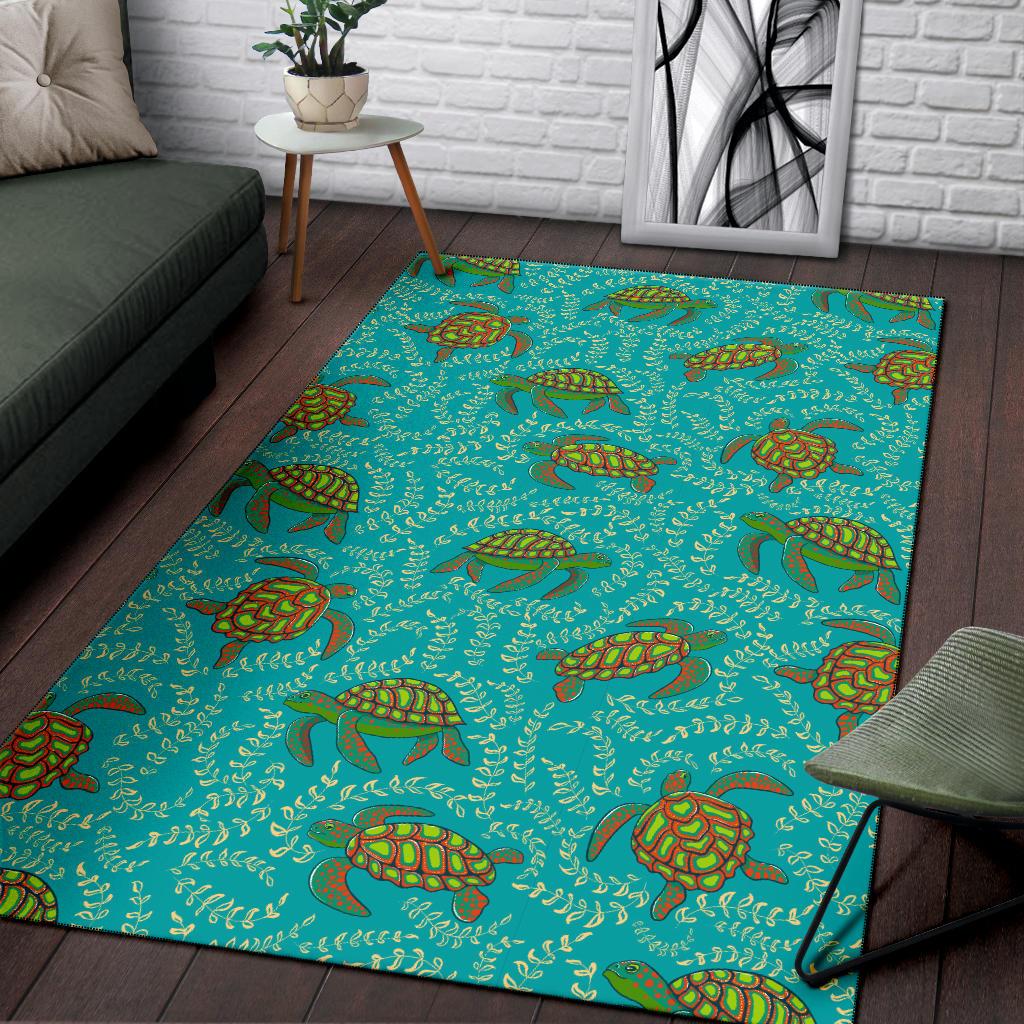 Sea Turtle Pattern Print Design T010 Area Rugs