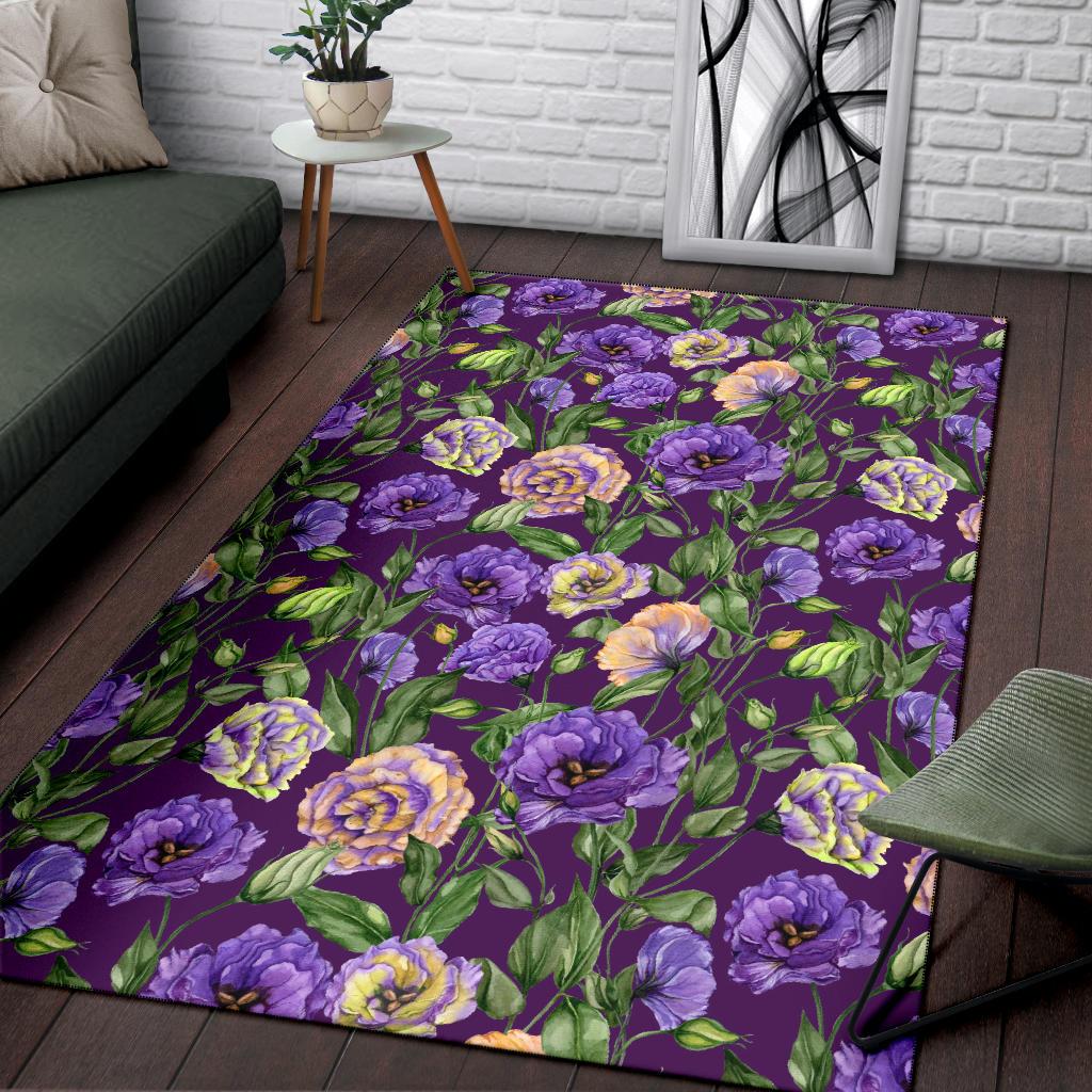 Lisianthus Pattern Print Design LT03 Area Rugs