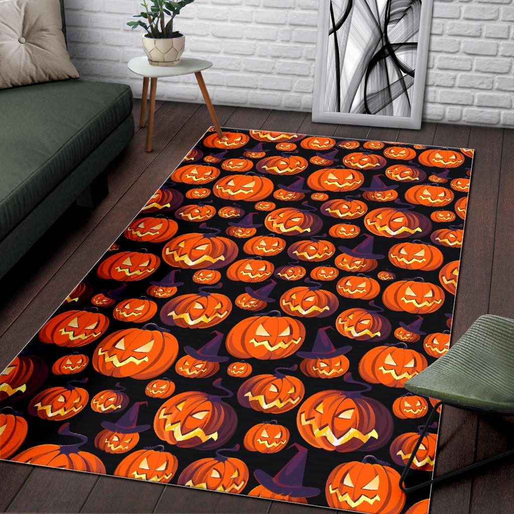 Halloween Pumpkin pattern Area Rug