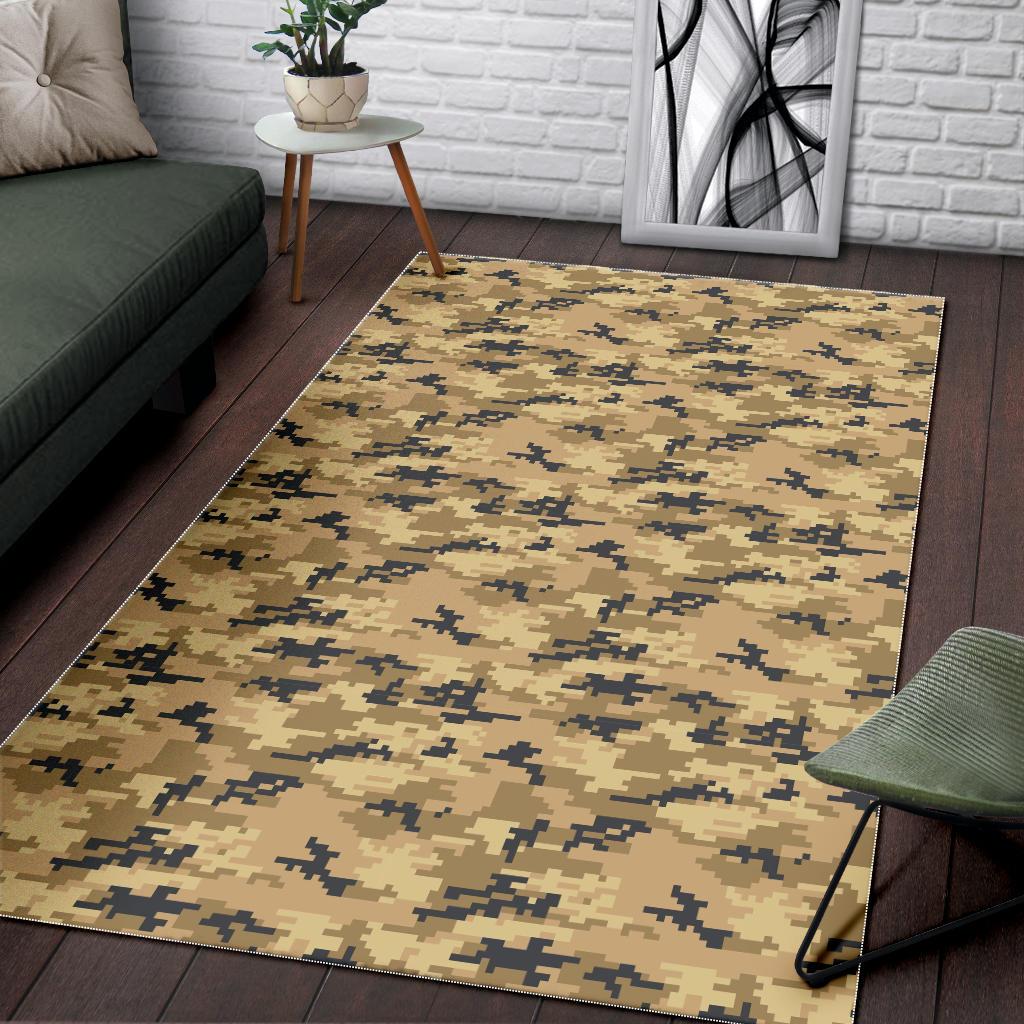 Sand Camo Camouflage Pattern Area Rug